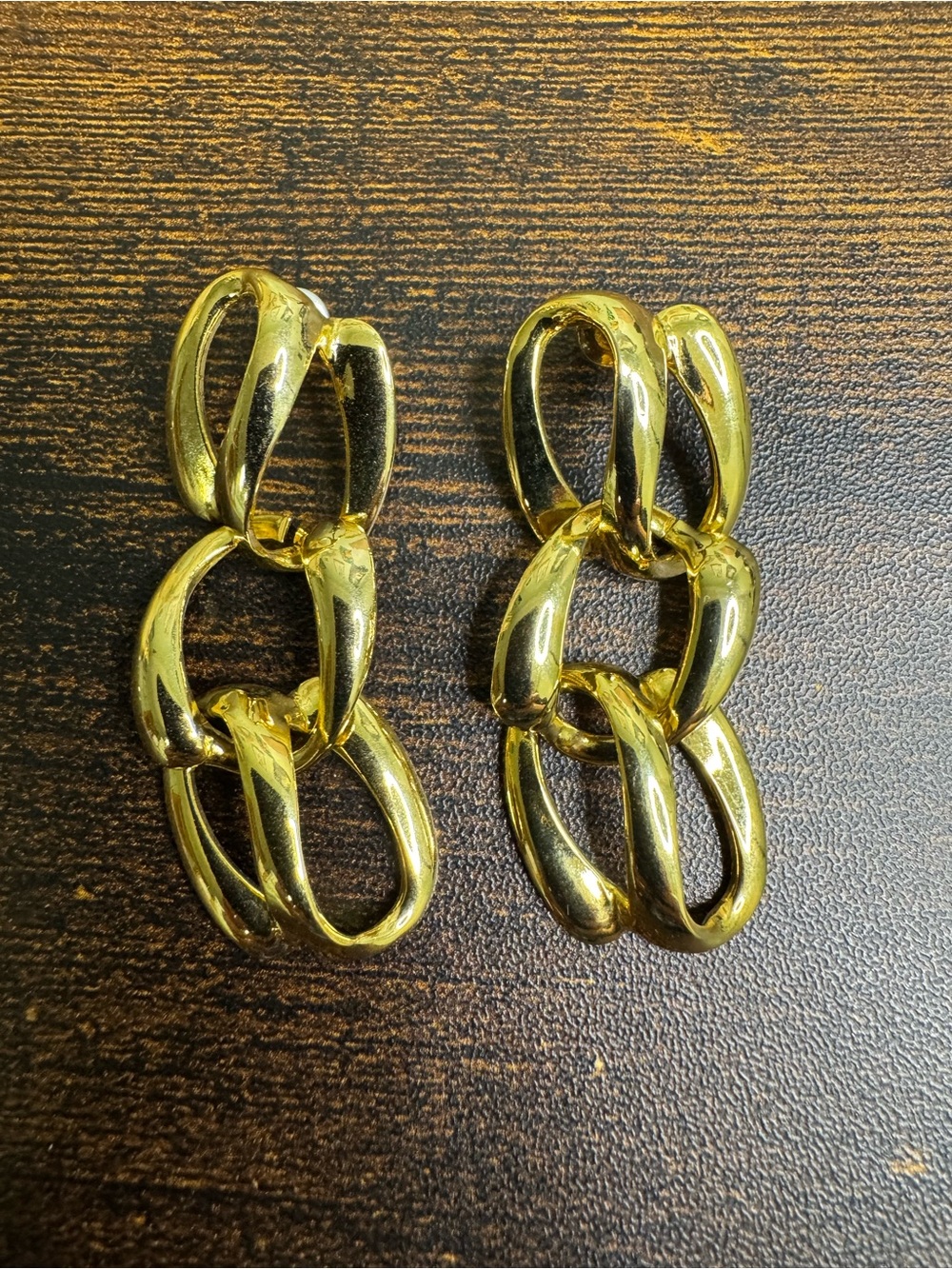 4/$20 Gold Link Drop Earrings - Women's Fashion Jewelry